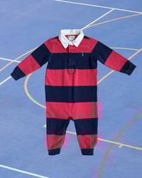 Image 1 of Ralph Lauren Striped Rugby Coverall-9m