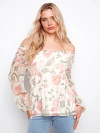 Printed Off-Shoulder Blouse - Floral