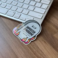 Image 2 of Gravestone Imposter Syndrome Sticker