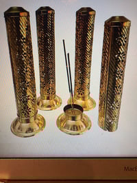 INCENSE BURNER BRASS FLOWER TOWER