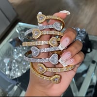 Image 1 of Heart-Embrace Pavé Bangle