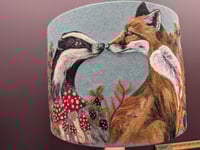 Image 1 of Fox and Badger Lampshade 