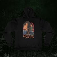 Image 2 of Pullover Fleece Hoodie - Ensemble Characters Retro Horror Film Street Art and Logo - The Obsidian Mi