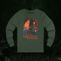 Image 1 of Long Sleeve Tee - Ensemble Retro Horror Film Street Art - The Obsidian Mirror