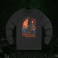 Image 2 of Long Sleeve Tee - Ensemble Retro Horror Film Street Art - The Obsidian Mirror