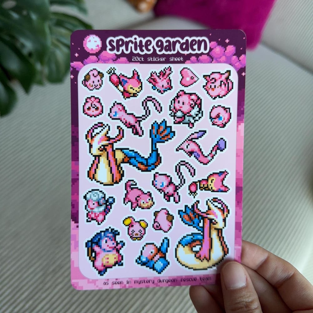 Image of Mystery Dungeon 4" x 6" Sticker Sheet - Pink