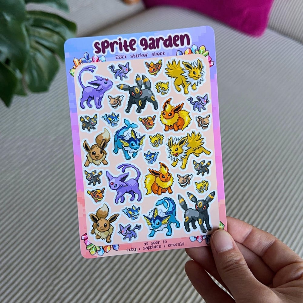 Image of Gen 3 4" x 6" Sticker Sheet - Eevee Evolutions