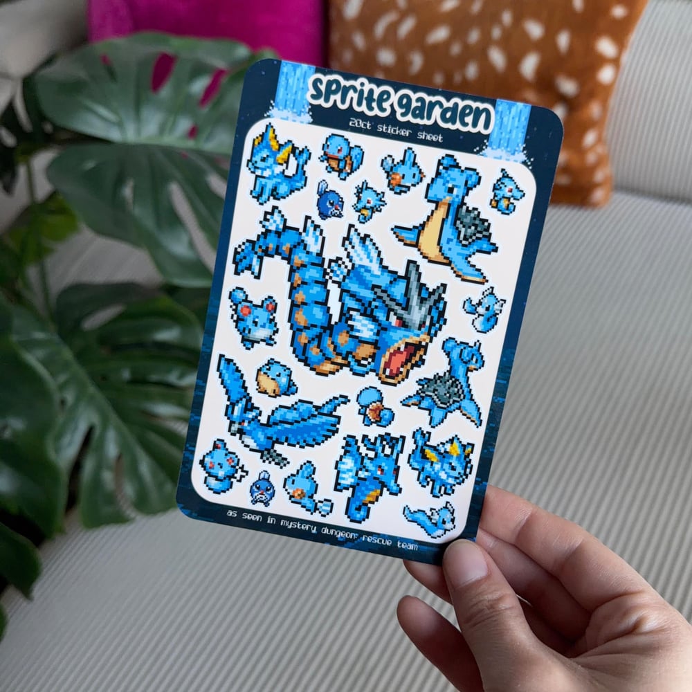 Image of Mystery Dungeon 4" x 6" Sticker Sheet - Blue