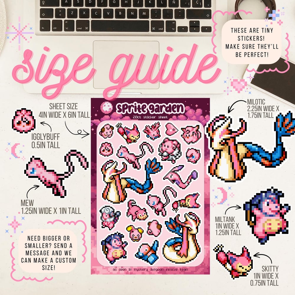 Image of Mystery Dungeon 4" x 6" Sticker Sheet - Pink