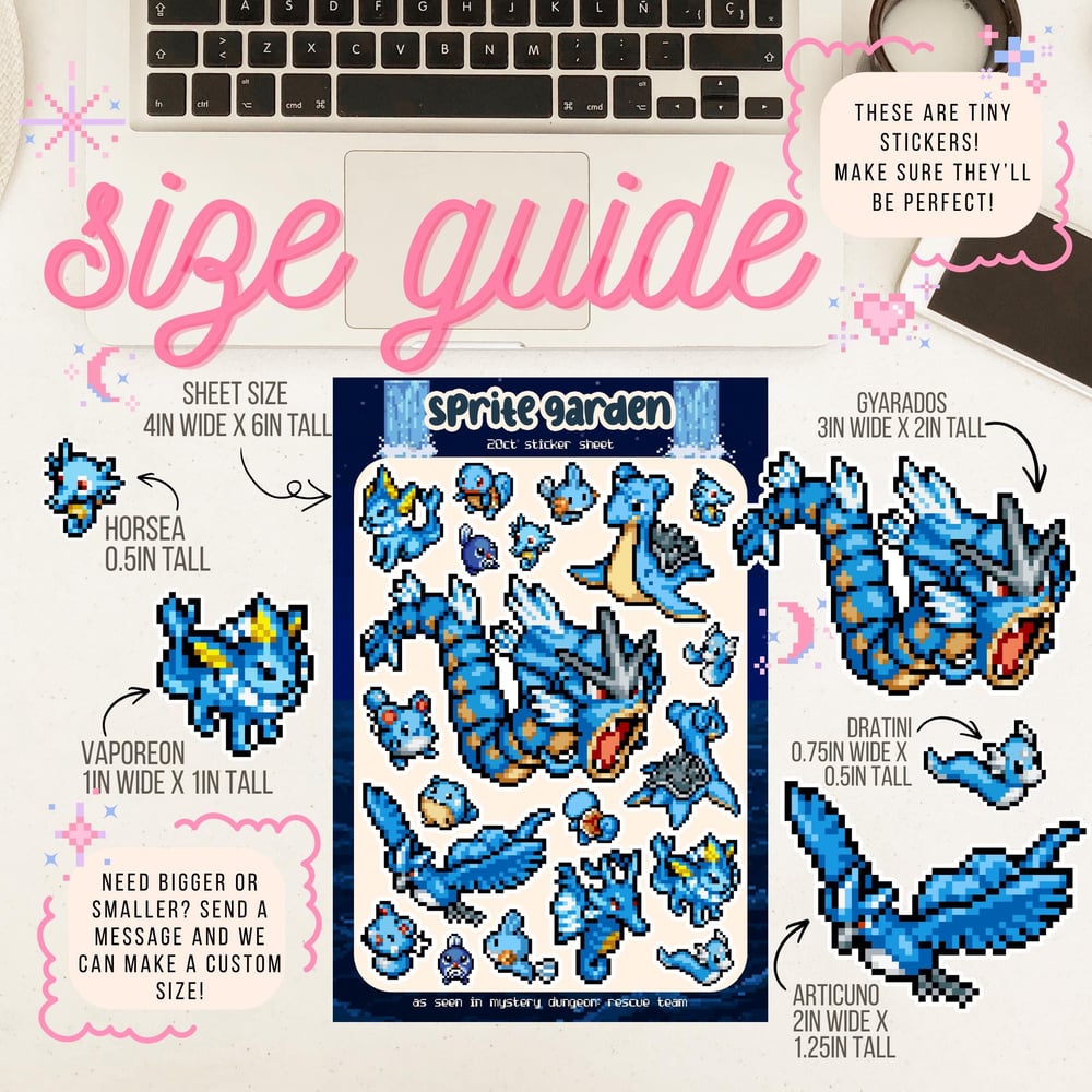 Image of Mystery Dungeon 4" x 6" Sticker Sheet - Blue