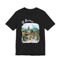 Image 1 of El Barrio Watercolor Tee — Scenic Latin Neighborhood T-Shirt