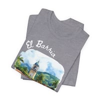 Image 4 of El Barrio Watercolor Tee — Scenic Latin Neighborhood T-Shirt