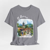 Image 5 of El Barrio Watercolor Tee — Scenic Latin Neighborhood T-Shirt