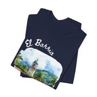 Image 6 of El Barrio Watercolor Tee — Scenic Latin Neighborhood T-Shirt