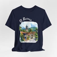 Image 7 of El Barrio Watercolor Tee — Scenic Latin Neighborhood T-Shirt