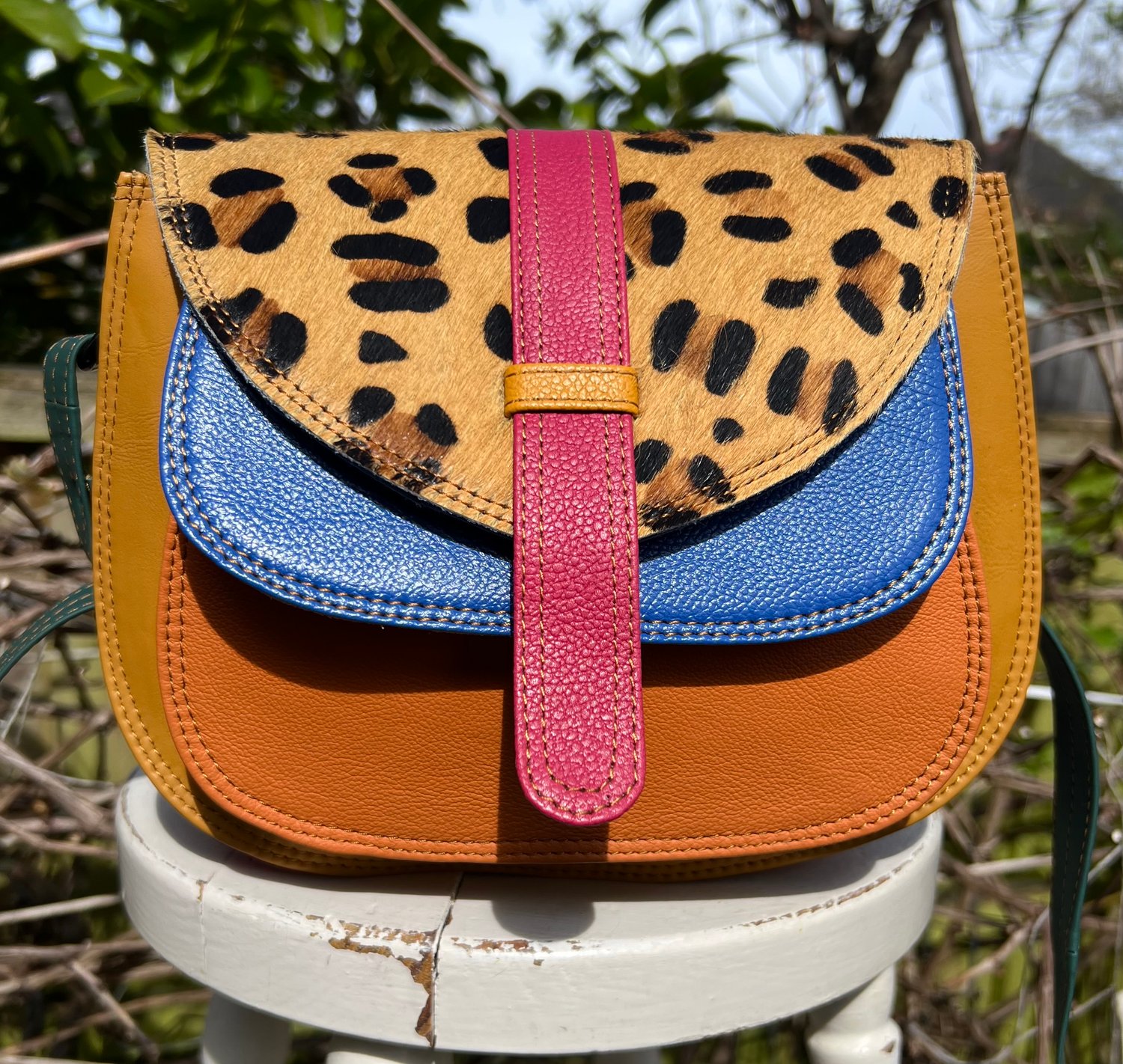 Image of Medium Multi Coloured Saddle #CS1