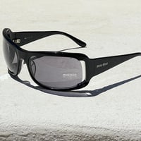 Image 2 of Miu Miu Black Shield Wrap Sunglasses