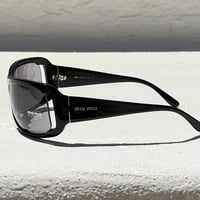 Image 3 of Miu Miu Black Shield Wrap Sunglasses