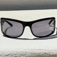 Image 4 of Miu Miu Black Shield Wrap Sunglasses