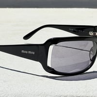 Image 5 of Miu Miu Black Shield Wrap Sunglasses