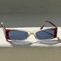 Image 3 of Chanel Red/Blue CC Logo Rectangular Sunglasses