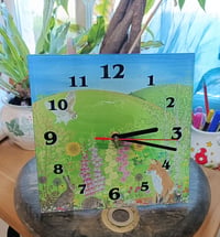 Image 2 of Uffington wishes or Moonlit Hare glass clock