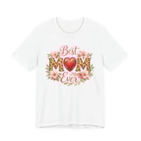 Image 1 of Best Mom Ever Floral Leopard Heart Tee