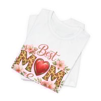 Image 2 of Best Mom Ever Floral Leopard Heart Tee