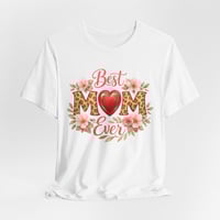 Image 3 of Best Mom Ever Floral Leopard Heart Tee