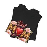 Image 4 of Best Mom Ever Floral Leopard Heart Tee