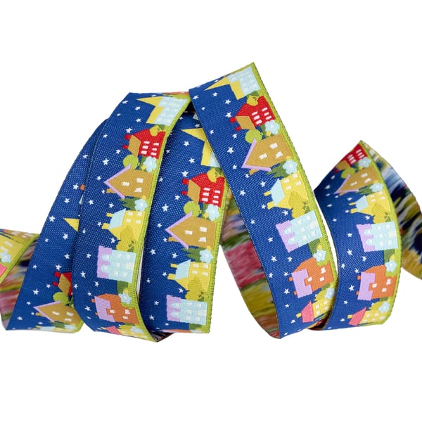 Image of Neighbors 7/8" Wide Ribbon  1 Yard Cuts