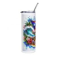 Image 2 of Puerto Rico Flag Tropical Beach 20oz Stainless Tumbler