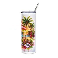 Image 4 of Puerto Rico Flag Tropical Beach 20oz Stainless Tumbler