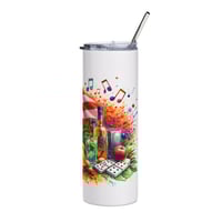 Image 4 of Puerto Rican Flag 20oz Stainless Tumbler — Coqui, Pleneros & Tropical Fiesta Design
