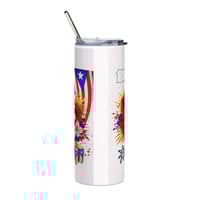 Image 3 of Puerto Rico Flag Floral 20oz Stainless Steel Tumbler