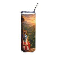 Image 1 of 20oz Stainless Tumbler - Puerto Rican Flag Guitar Sunset Design