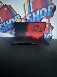 red and black mouse pad