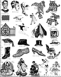 Image 1 of Injuries/NW Eagle/Shoes/Barber/Hats Rubber Stamps P50a
