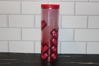 Image 1 of Starbucks Valentine Tumbler Pixel Hearts 16oz Red Pink Coffee Cup