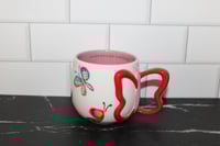 Image 1 of Starbucks Butterfly Coffee Mug With Red Butterfly Shaped Handle