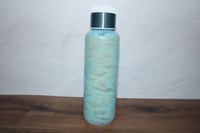 Image 2 of Starbucks Iridescent Aqua Luster Glass Water Bottle Wave Art 20oz