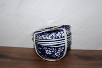 Image 2 of Set of 3 Blue Heritage Floral Emika Ceramic Rice Tidbit Appetizer Dip Sauce Bowls