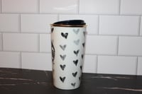 Image 2 of STARBUCKS Black and White Heart Ceramic Tumbler 12oz