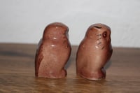 Image 2 of Vintage Whimsical Kitschy MCM Glossy Owl Salt Pepper Shakers