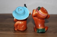 Image 3 of Vintage Tom &amp; Jerry Cowboy Indian Salt Pepper Shakers Ceramic READ