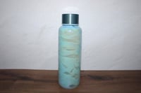 Image 3 of Starbucks Iridescent Aqua Luster Glass Water Bottle Wave Art 20oz