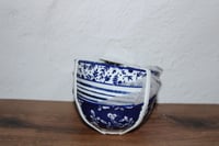 Image 3 of Set of 3 Blue Heritage Floral Emika Ceramic Rice Tidbit Appetizer Dip Sauce Bowls