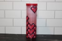 Image 3 of Starbucks Valentine Tumbler Pixel Hearts 16oz Red Pink Coffee Cup