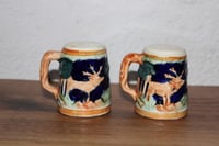 Image 3 of Vintage Elk in Forest Natural Bridge VA Beer Stein Salt &amp; Pepper Shakers Japan