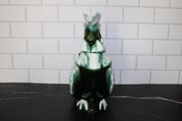 Image 4 of Rare Vintage California Alix Studio Ceramic Green Rooster 3-Piece Pitcher  1950's